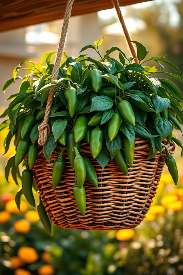 hanging jalape o pepper basket