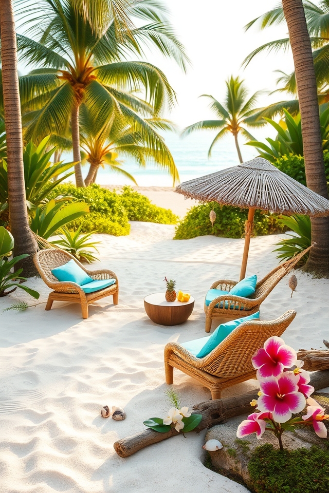 hawaiian sandy beach lounge