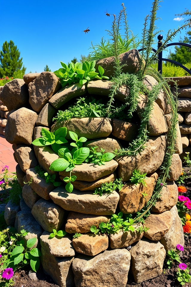 herb spiral maximizes garden space