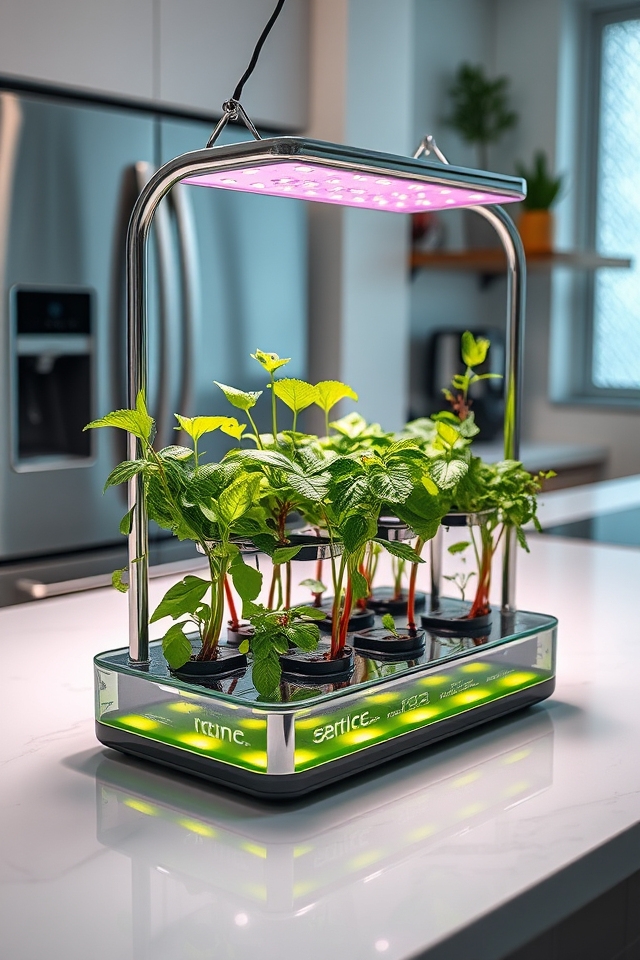 high tech hydroponic herb system
