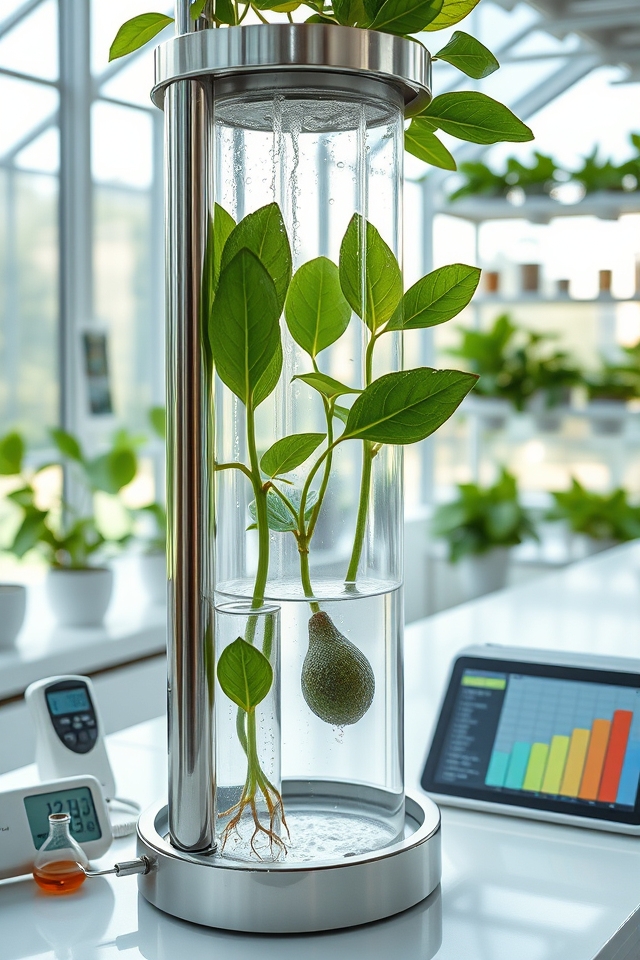 hydroponic avocado growth experiment