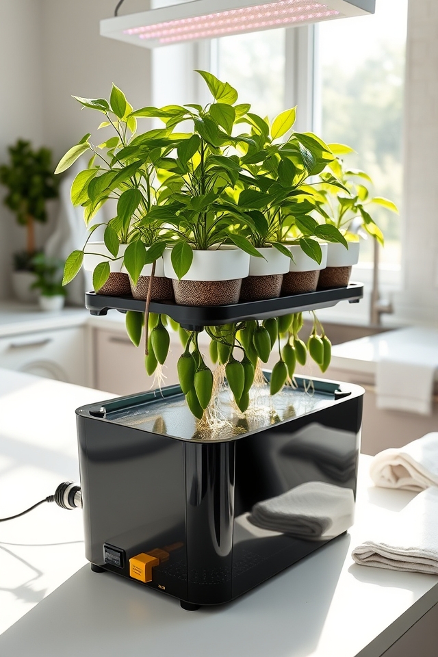 hydroponic jalape o growth setup