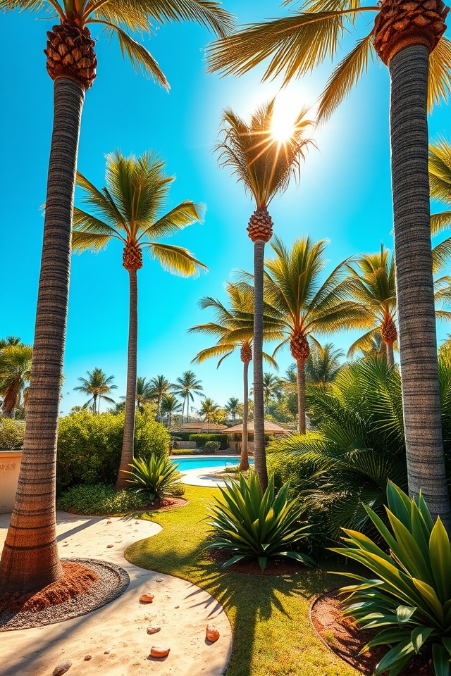 iconic tropical palm trees