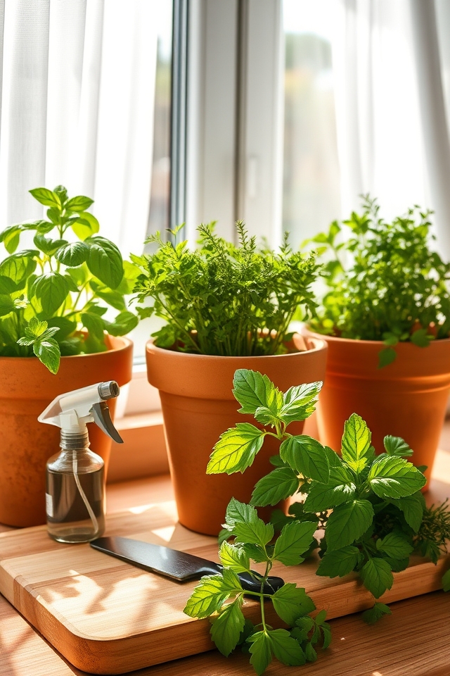 indoor herb garden setup