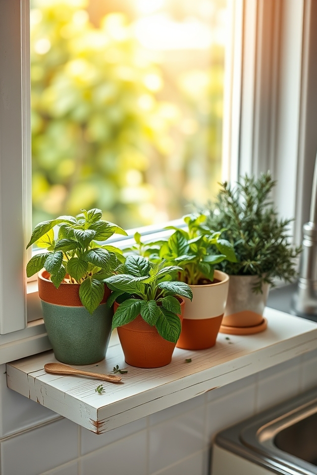 kitchen windowsill herb garden