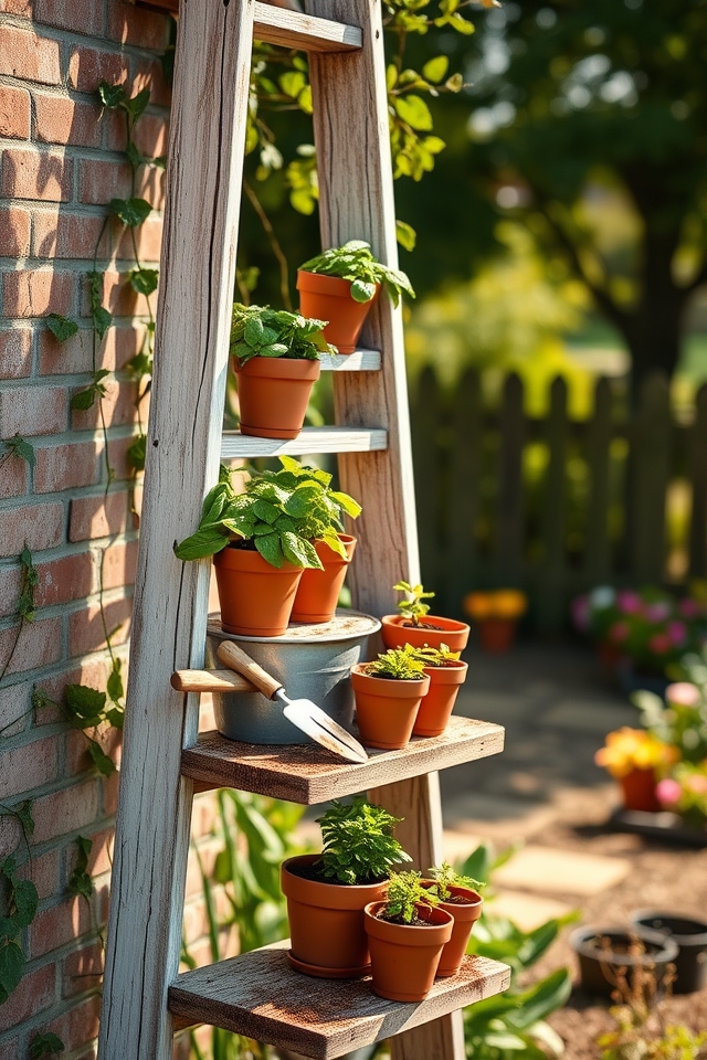 ladder shelves for potting