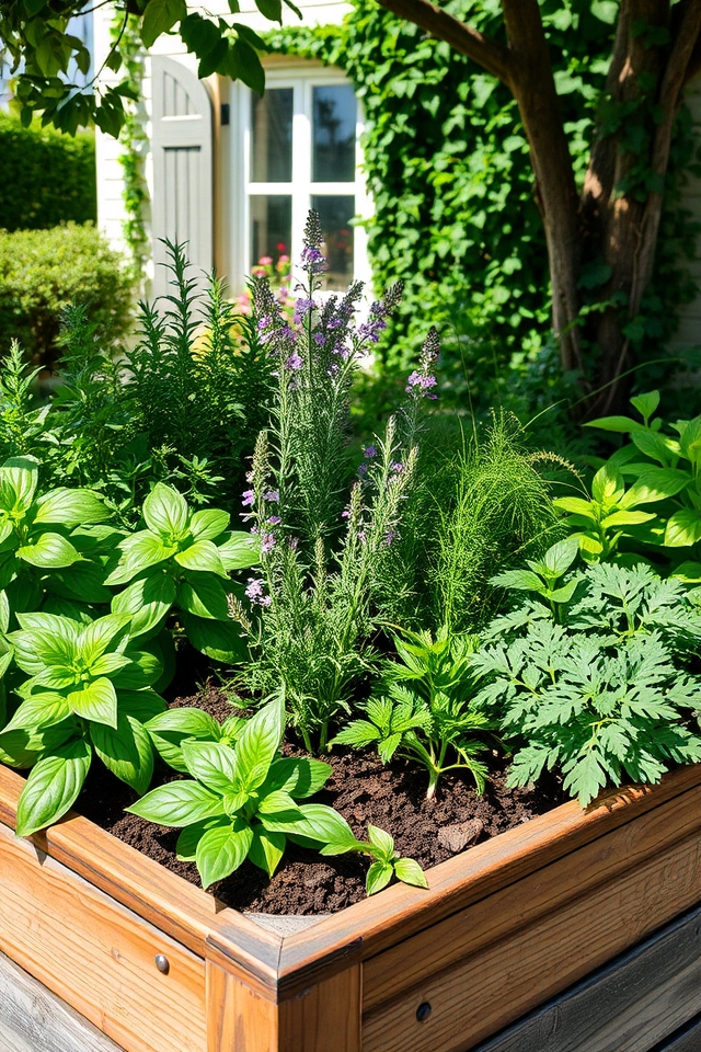 large convenient herb garden