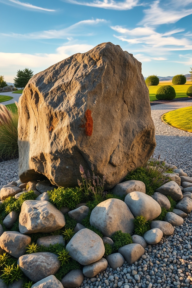 large unique boulder centerpiece