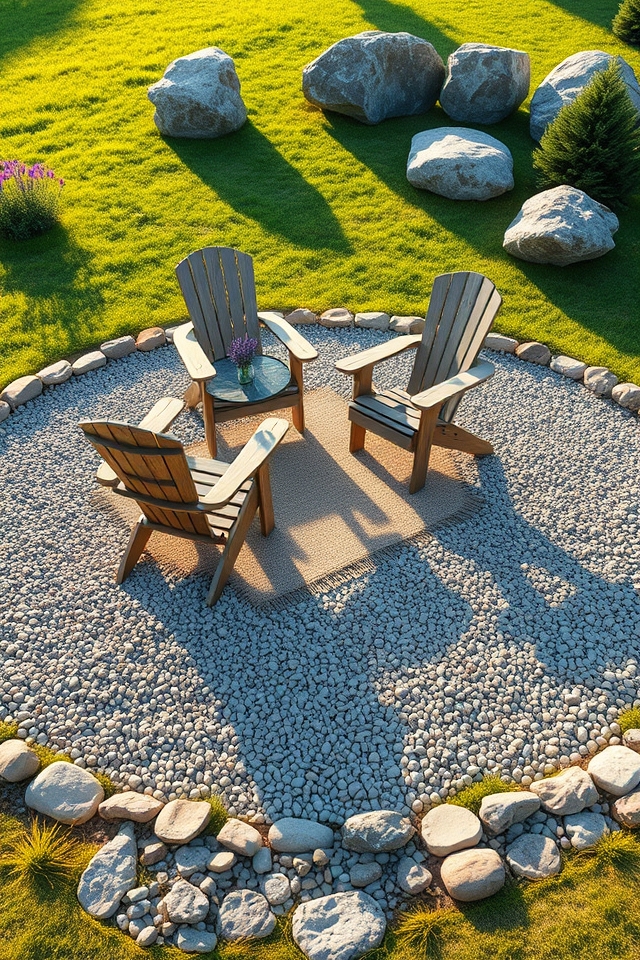 lay gravel seating area