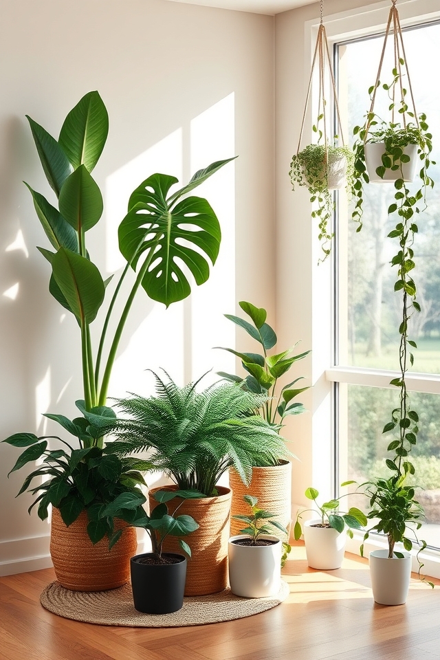 layered jungle plant groupings