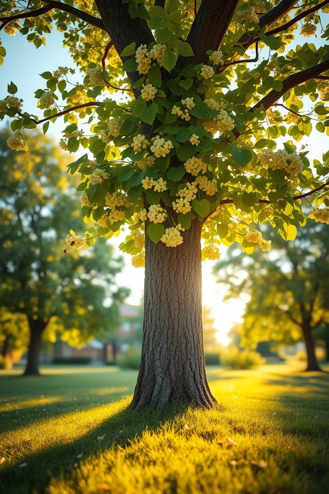 linden trees fragrant blooms