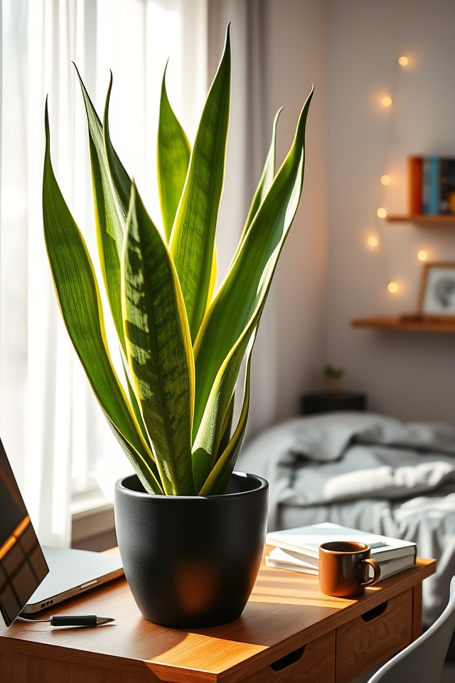 low maintenance air purifying snake plant