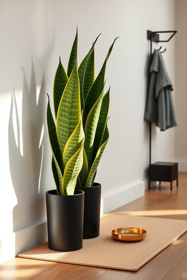 low maintenance air purifying snake plants