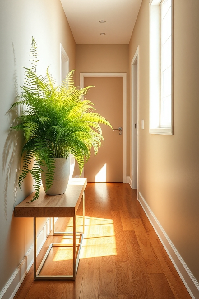 low maintenance hallway ferns