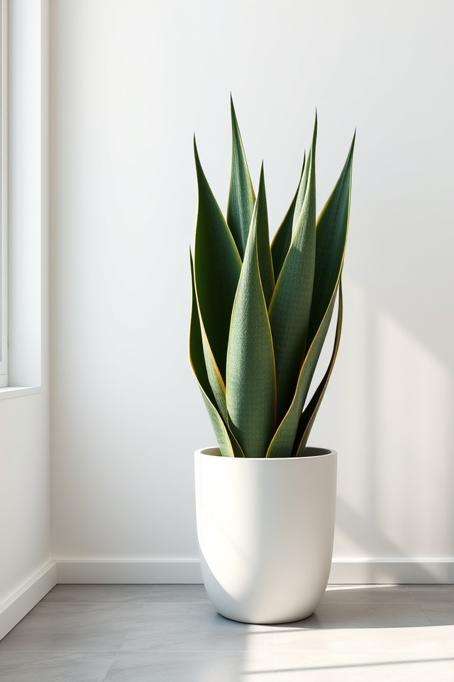 low maintenance minimalist snake plant