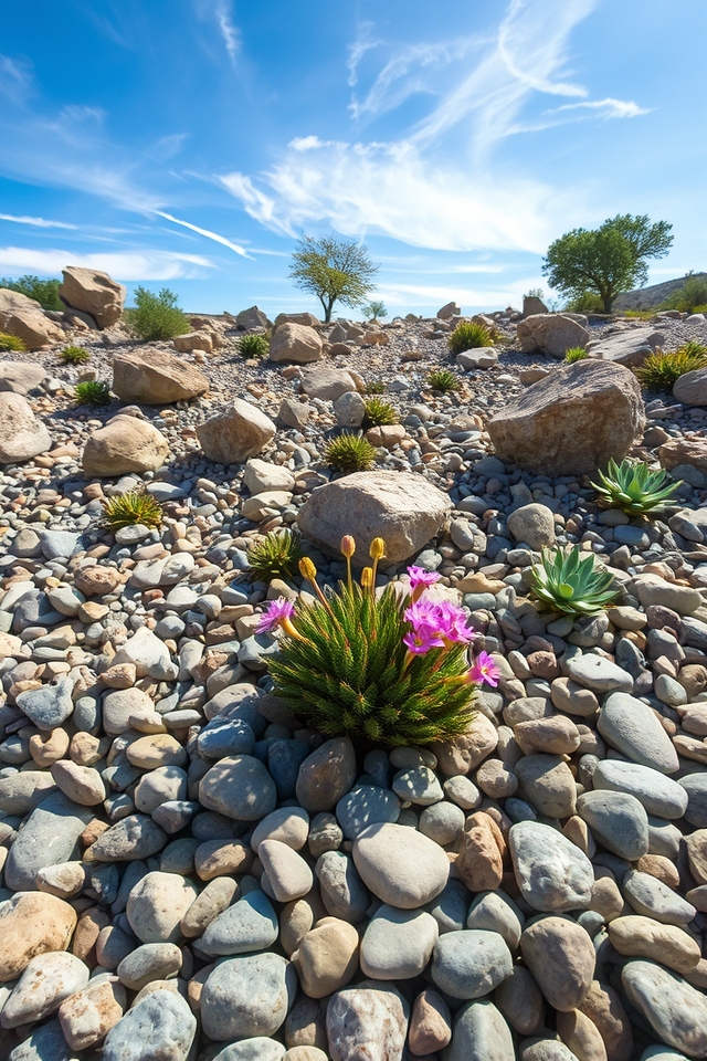 low maintenance rock garden beauty