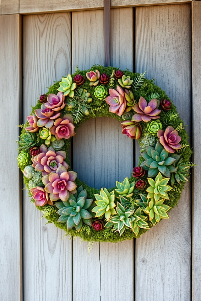 low maintenance succulent wreath designs