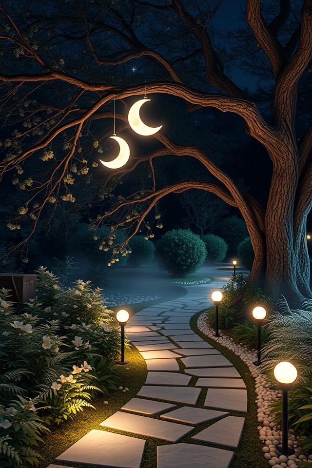 lunar inspired garden lights