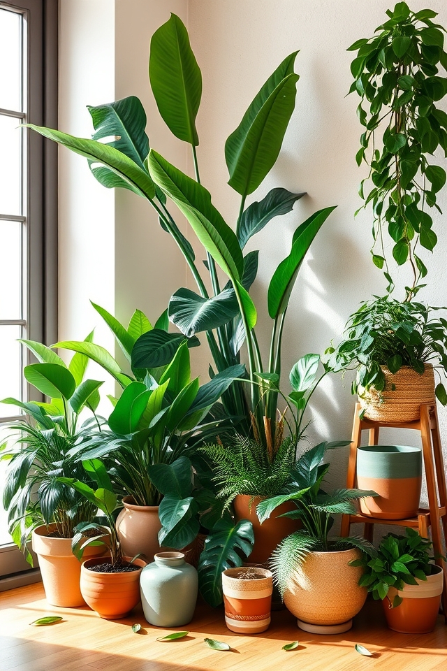 lush clustered pots jungle