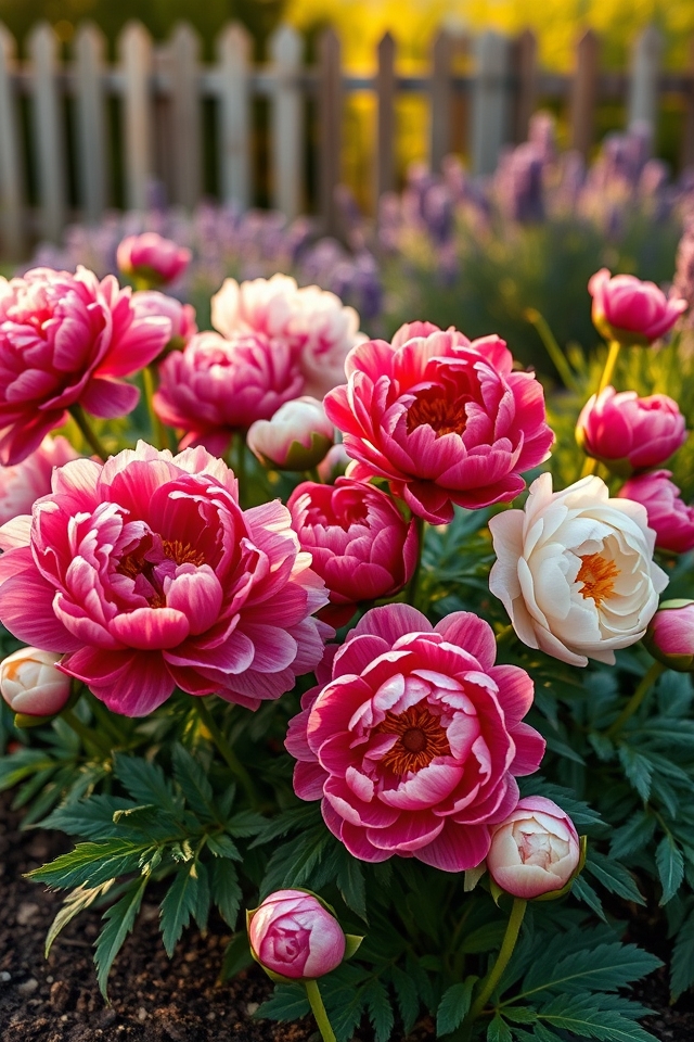 lush fragrant peony blooms