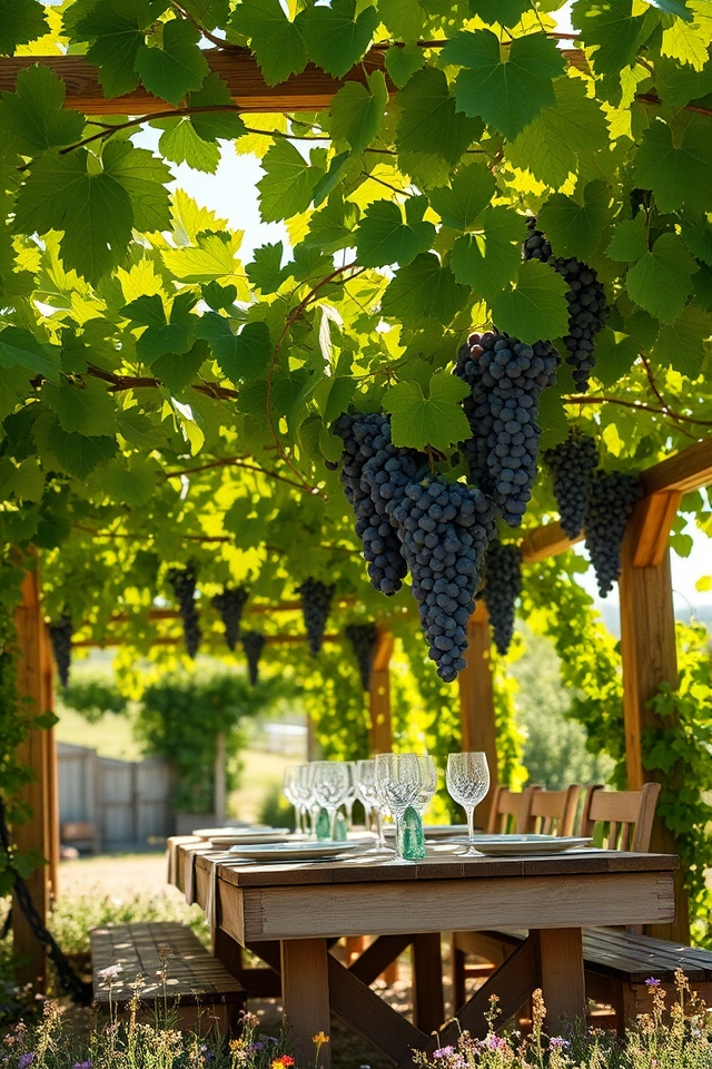 lush grapevine pergola canopy