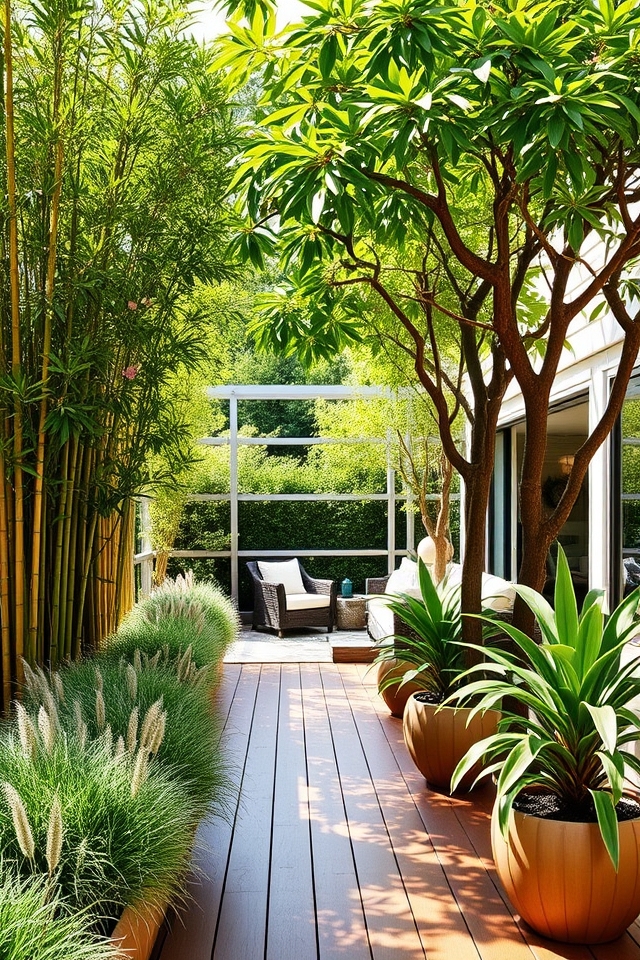 lush greenery for privacy