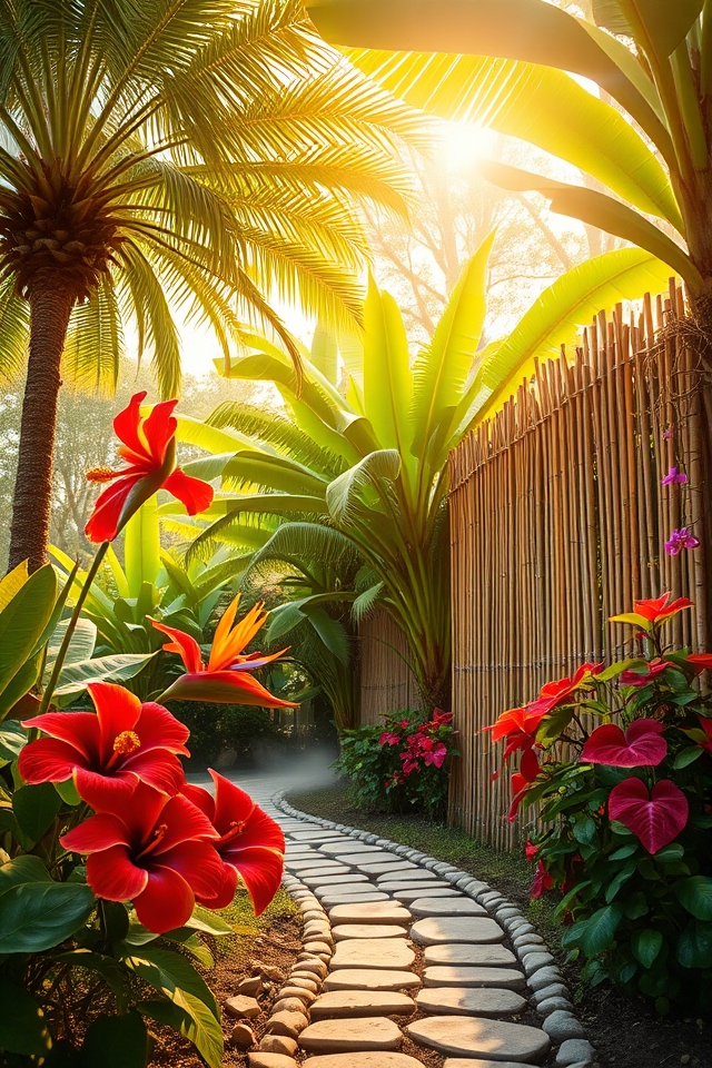 lush tropical blooms paradise