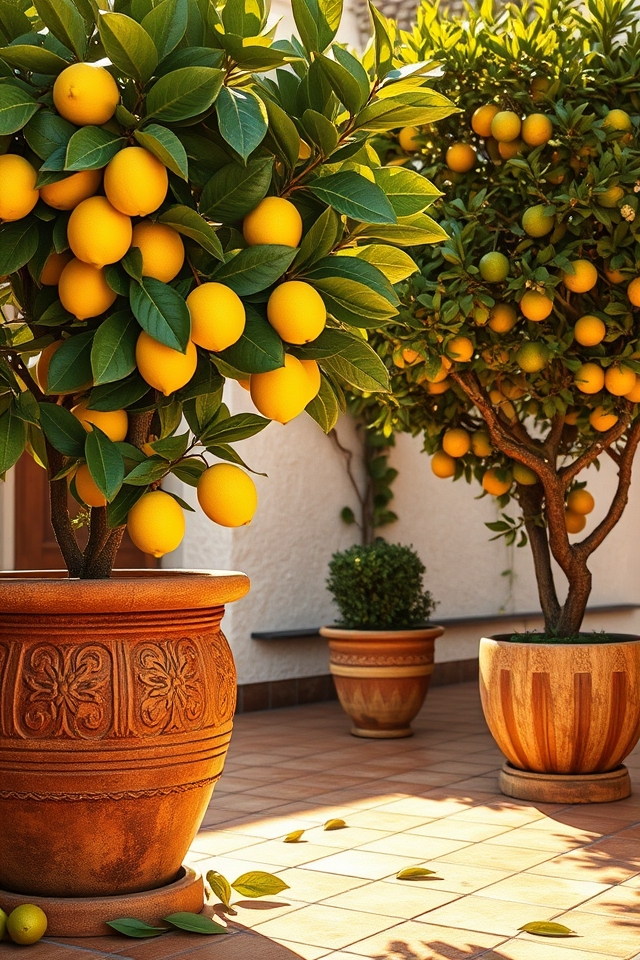 lush tropical citrus trees