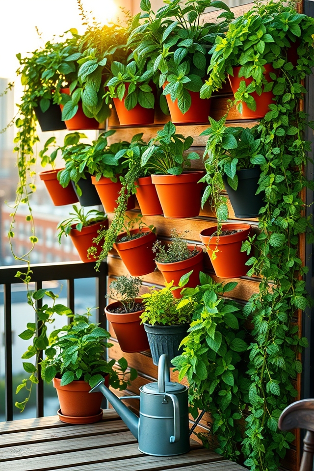 lush vertical herb garden