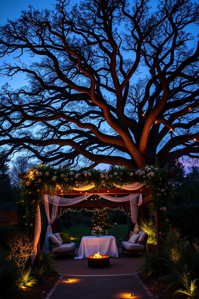 magical garden lighting ambiance