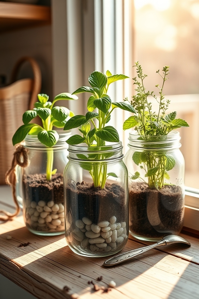 mason jar herb garden