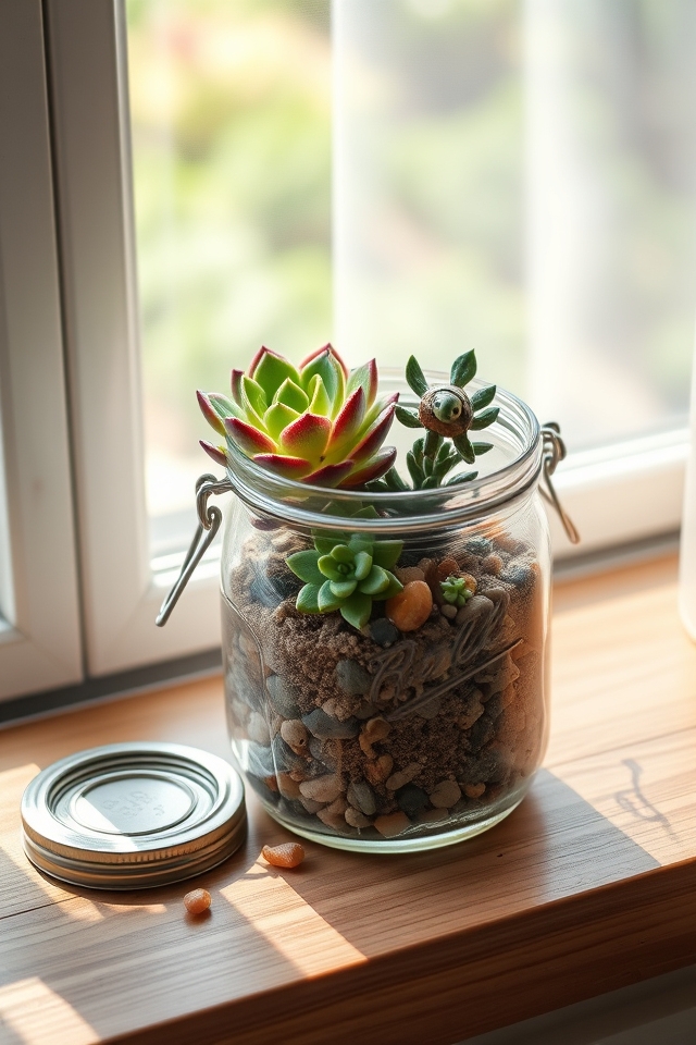 mason jar succulent displays
