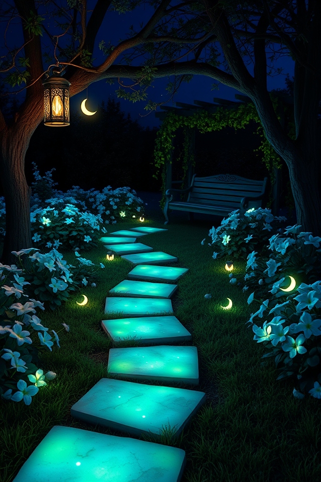 mesmerizing moonlit garden glows