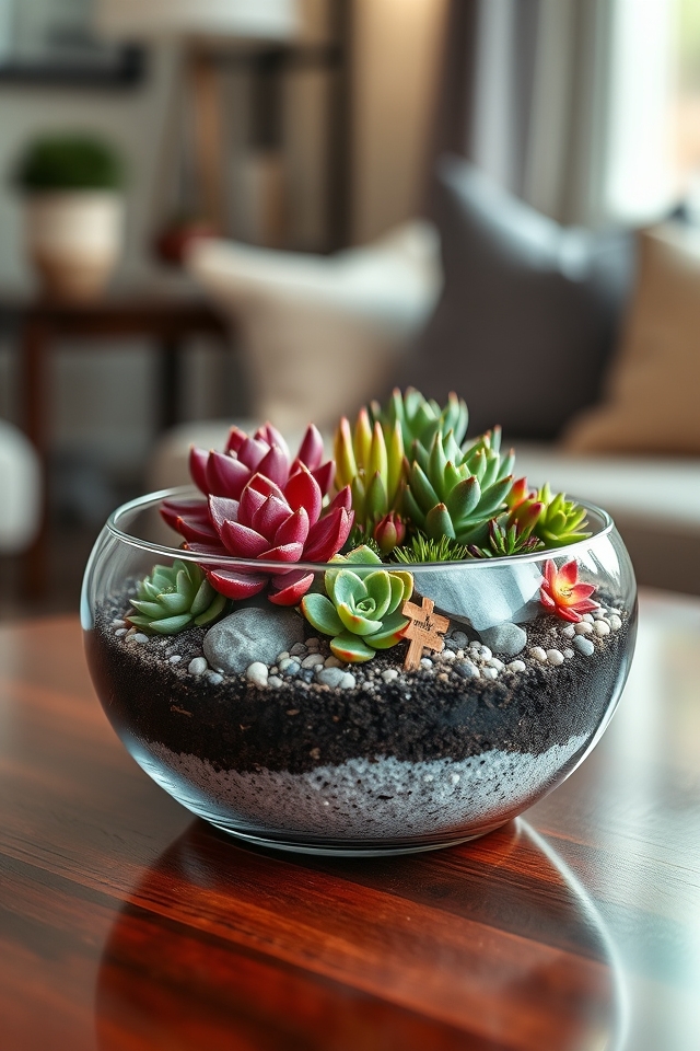 mini garden in glass