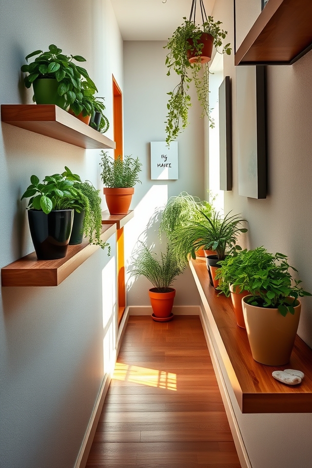 mini herb garden hallway