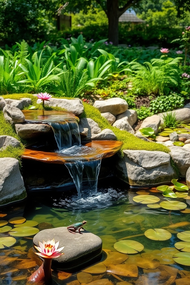 mini pond with waterfall