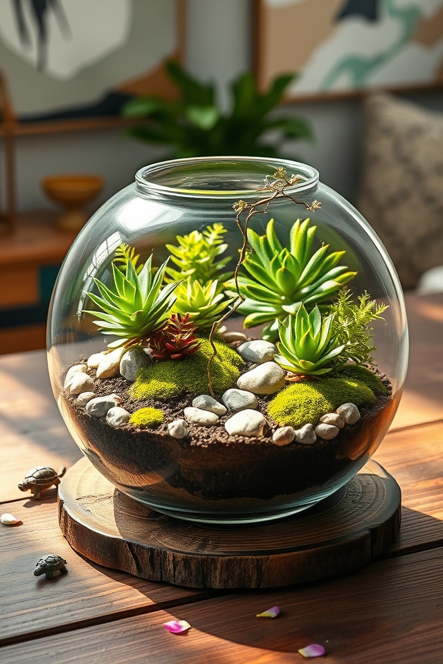 miniature self sustaining ecosystems