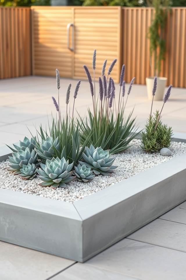 minimalist geometric flower beds
