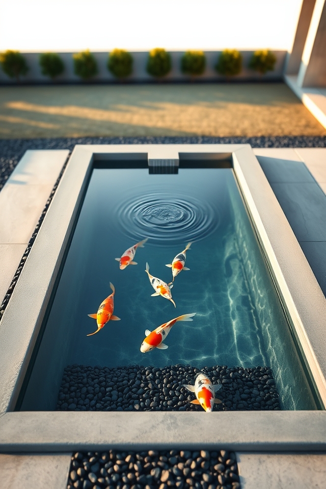 minimalist koi pond design