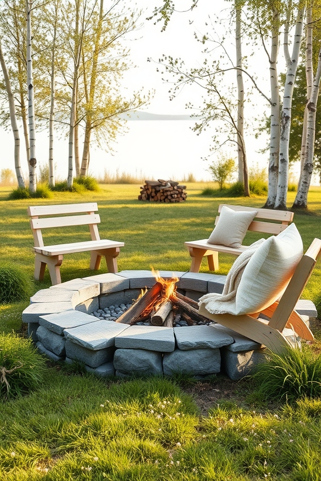 minimalist scandi fire pit