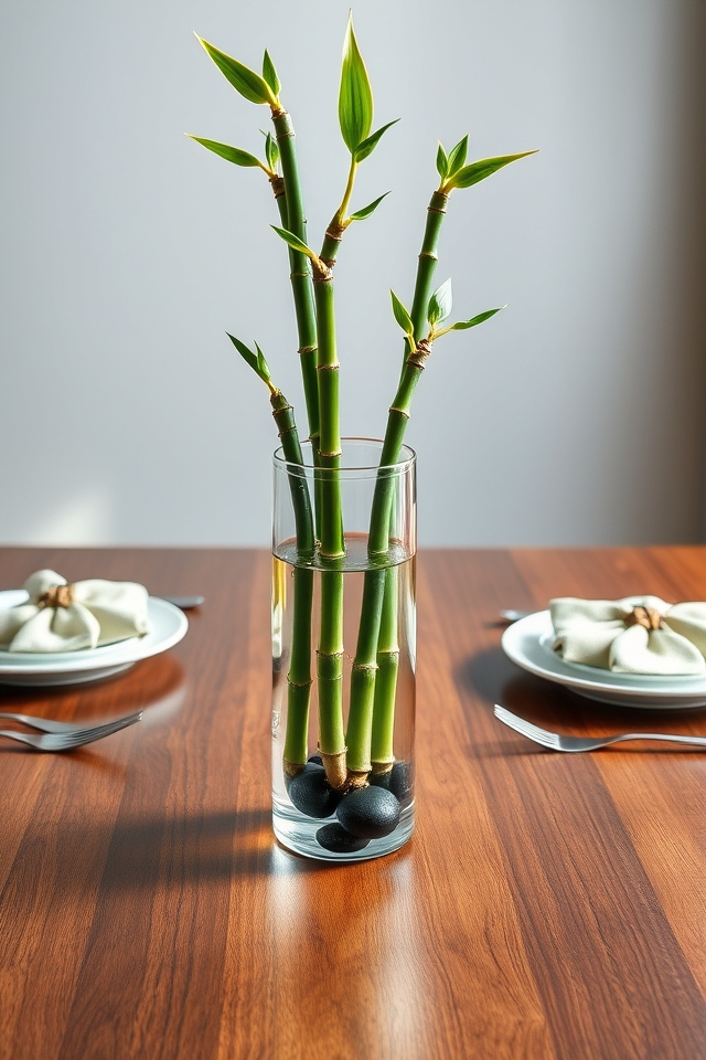 minimalist striking lucky bamboo