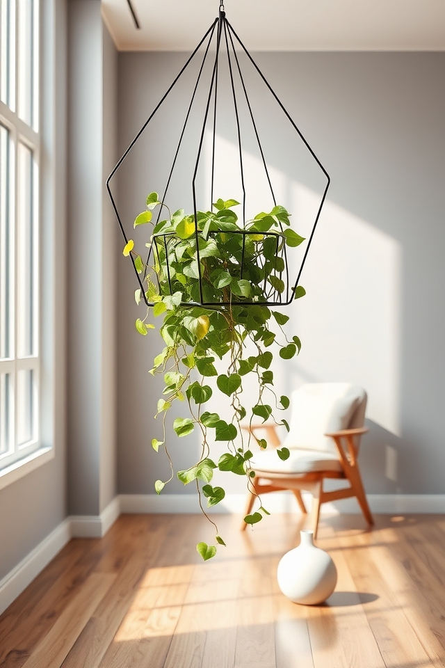 minimalist wire frames hanging