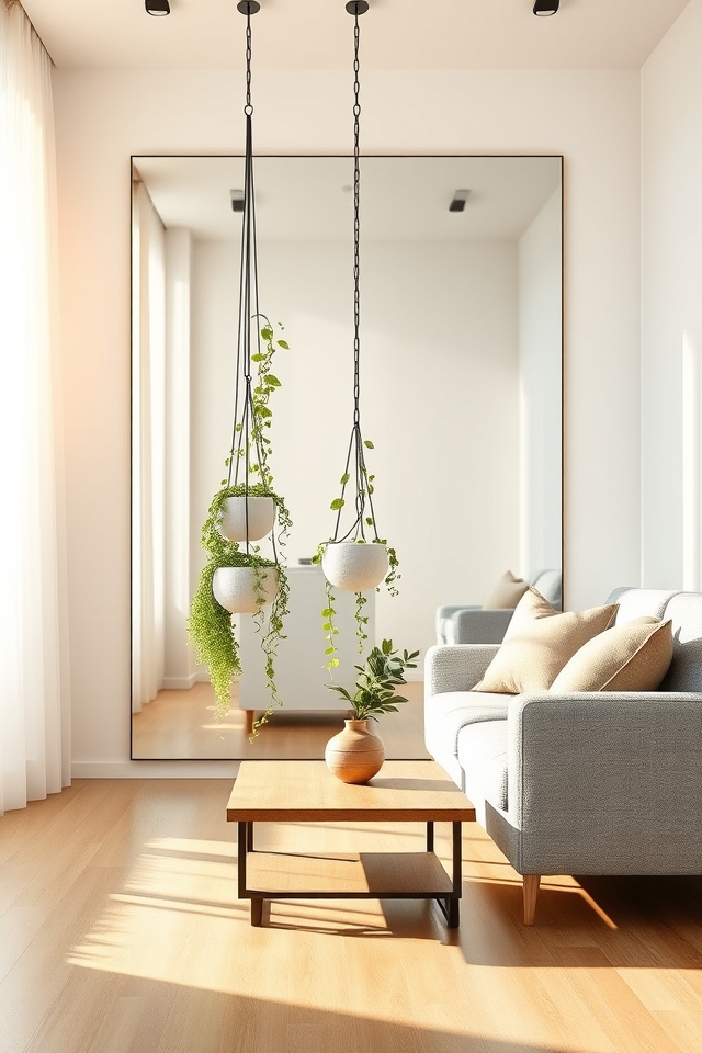 mirror wall hanging planters