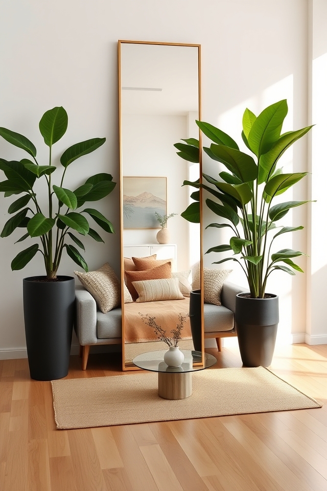 mirror with side planters