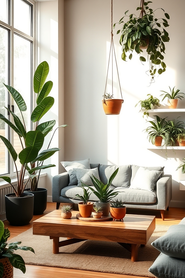 mixed heights plant layers