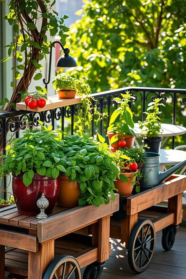 mobile garden with carts