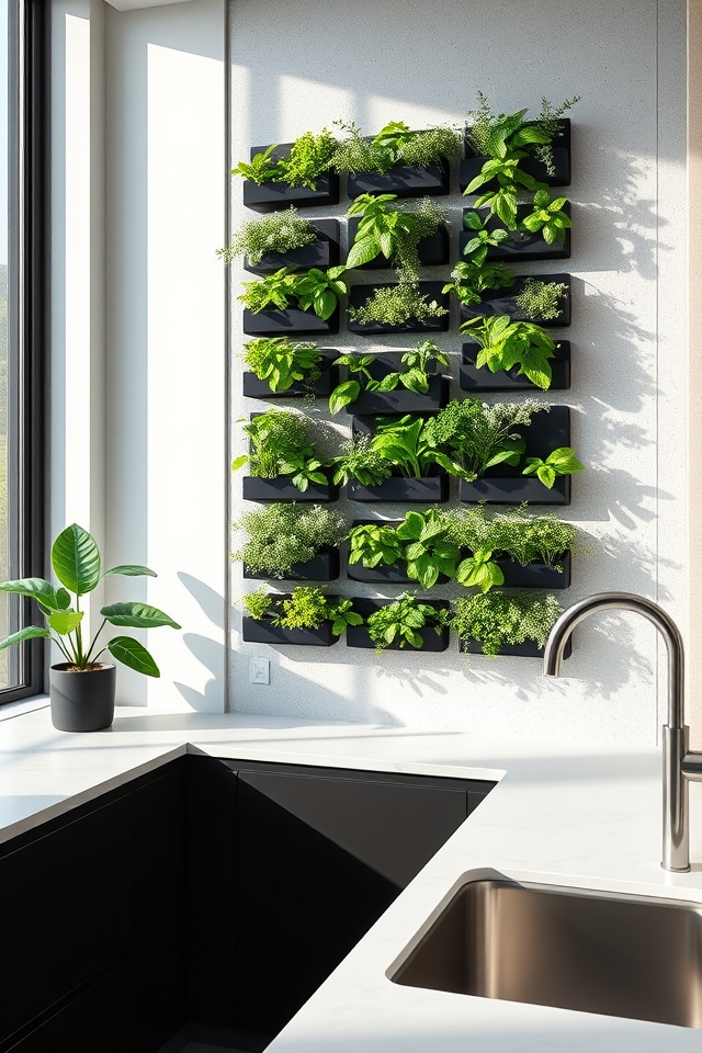 modern vertical herb wall