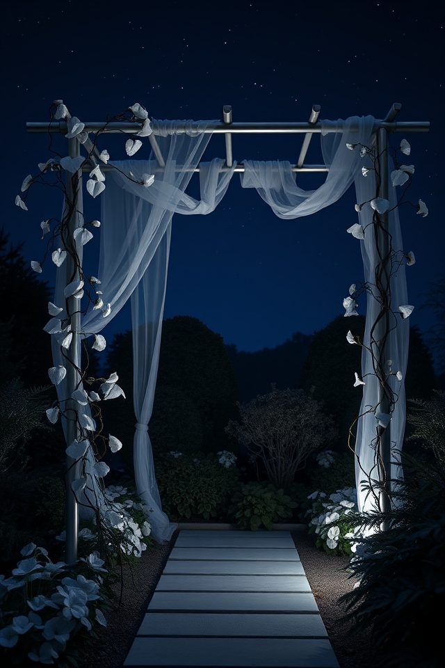 moonbeam inspired shimmering garden arbors