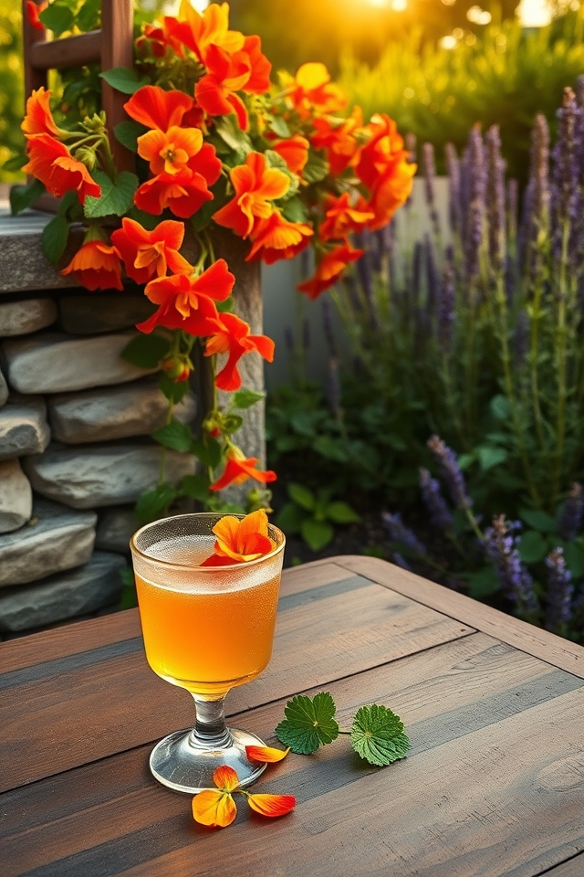 nasturtiums garnish spicy daiquiris