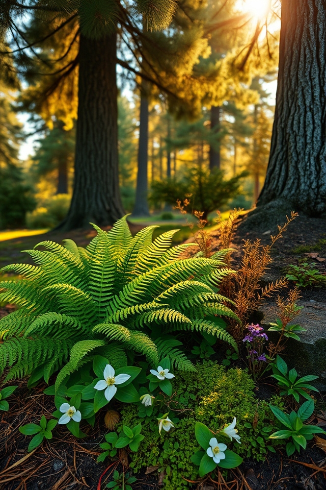 native plants under pines